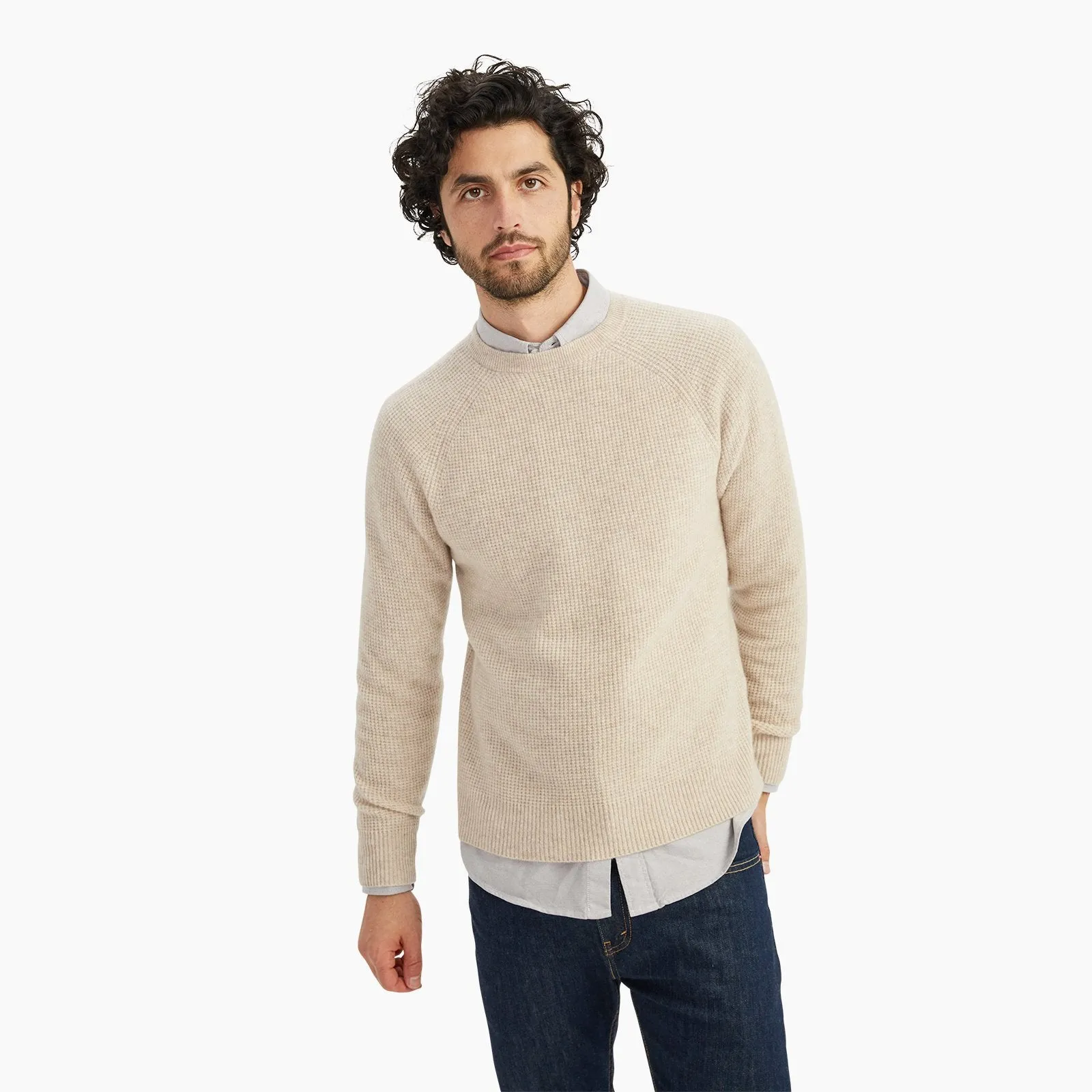 Cashmere Waffle Crewneck Sweater sold by Naadam product image thumbnail 5