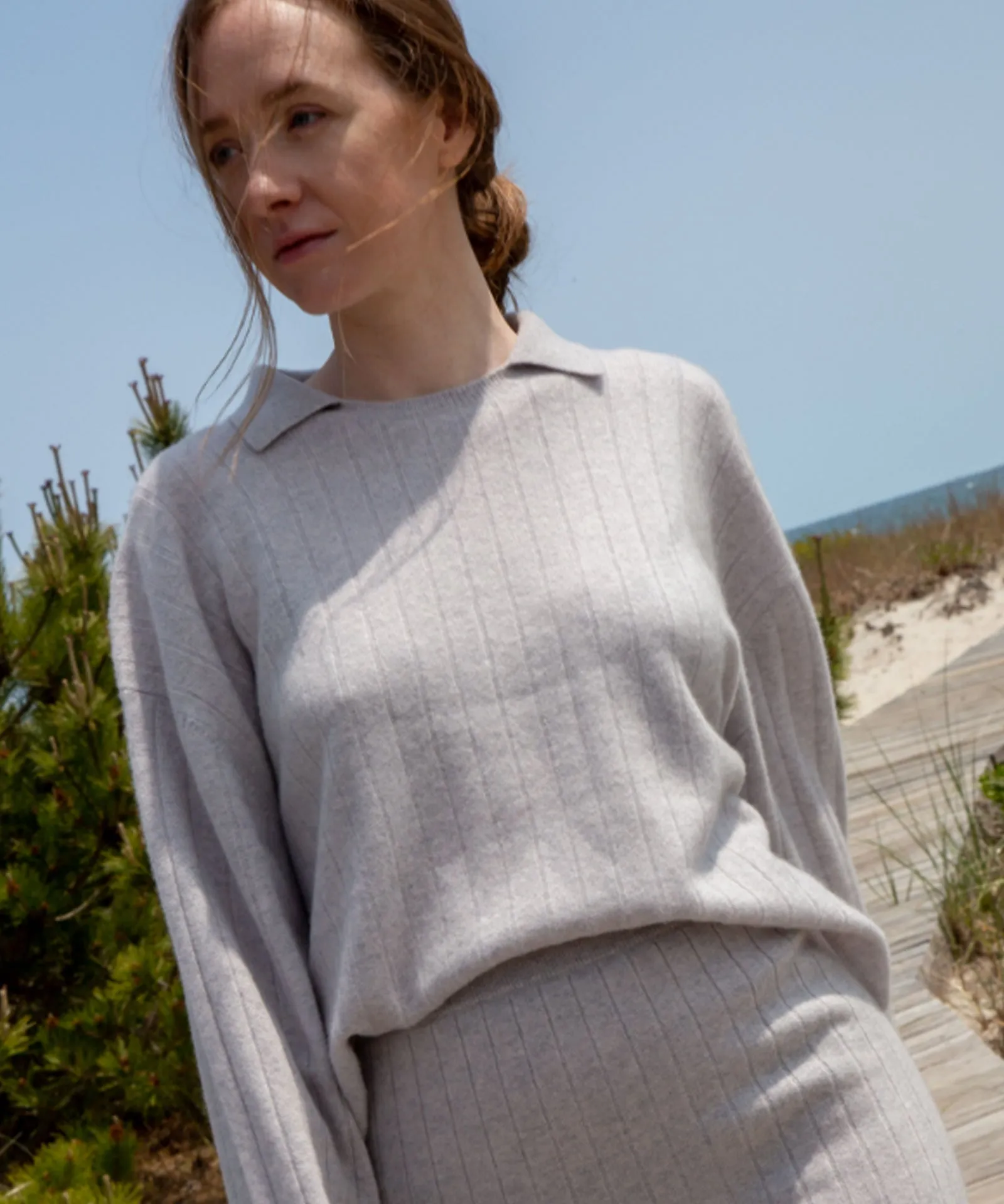 Cashmere Ribbed Collared Crewneck Sweater sold by Naadam product image thumbnail 2