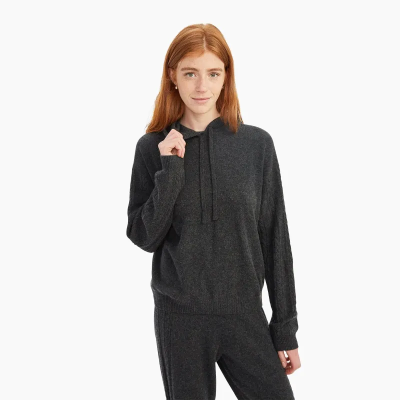 Cashmere Cable Sleeve Hoodie sold by Naadam