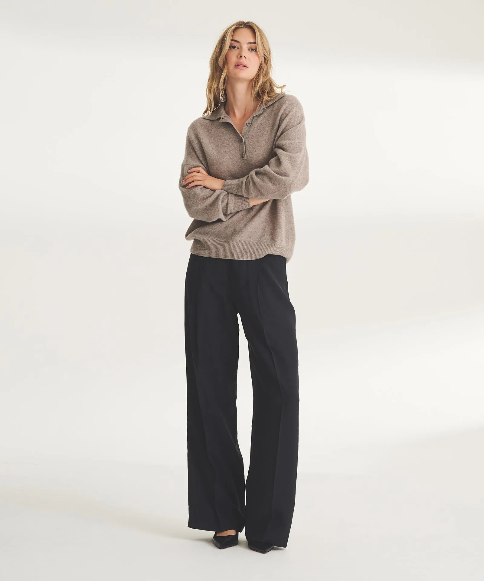 Lightweight Cashmere Oversized Polo sold by NAADAM product image thumbnail 4