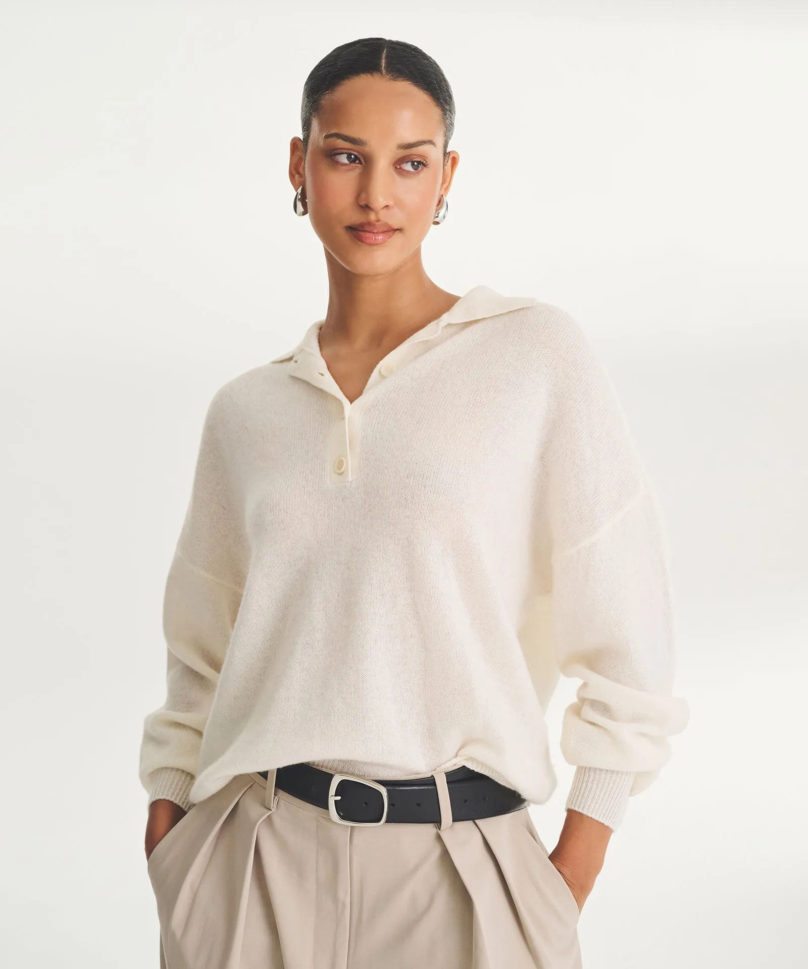 Lightweight Cashmere Oversized Polo sold by NAADAM