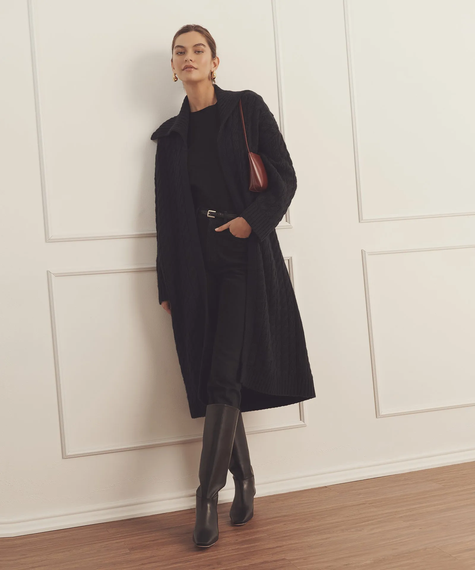 Super Luxe Cashmere Cable Sweater Coat sold by Naadam