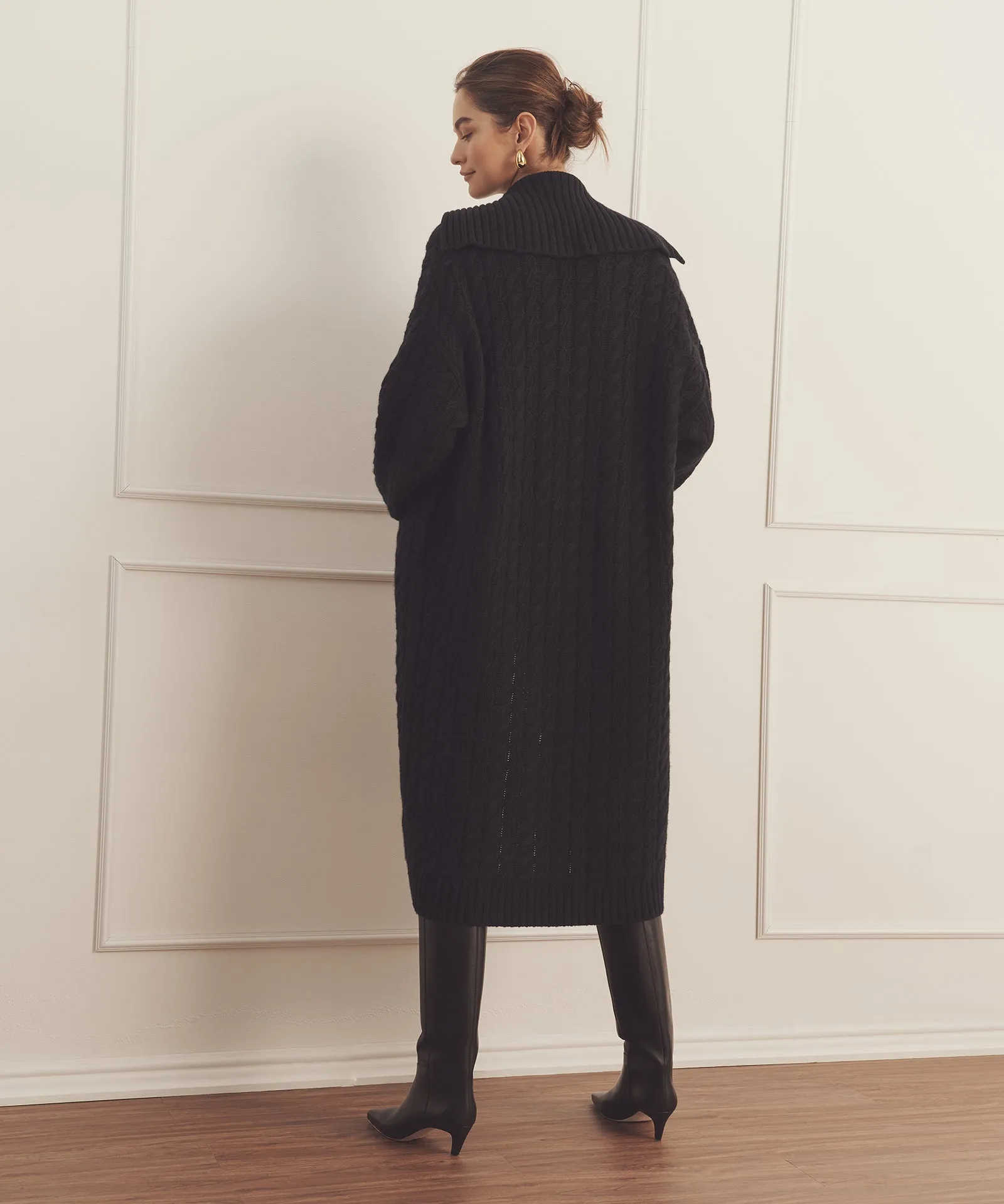 Super Luxe Cashmere Cable Sweater Coat sold by Naadam product image thumbnail 5