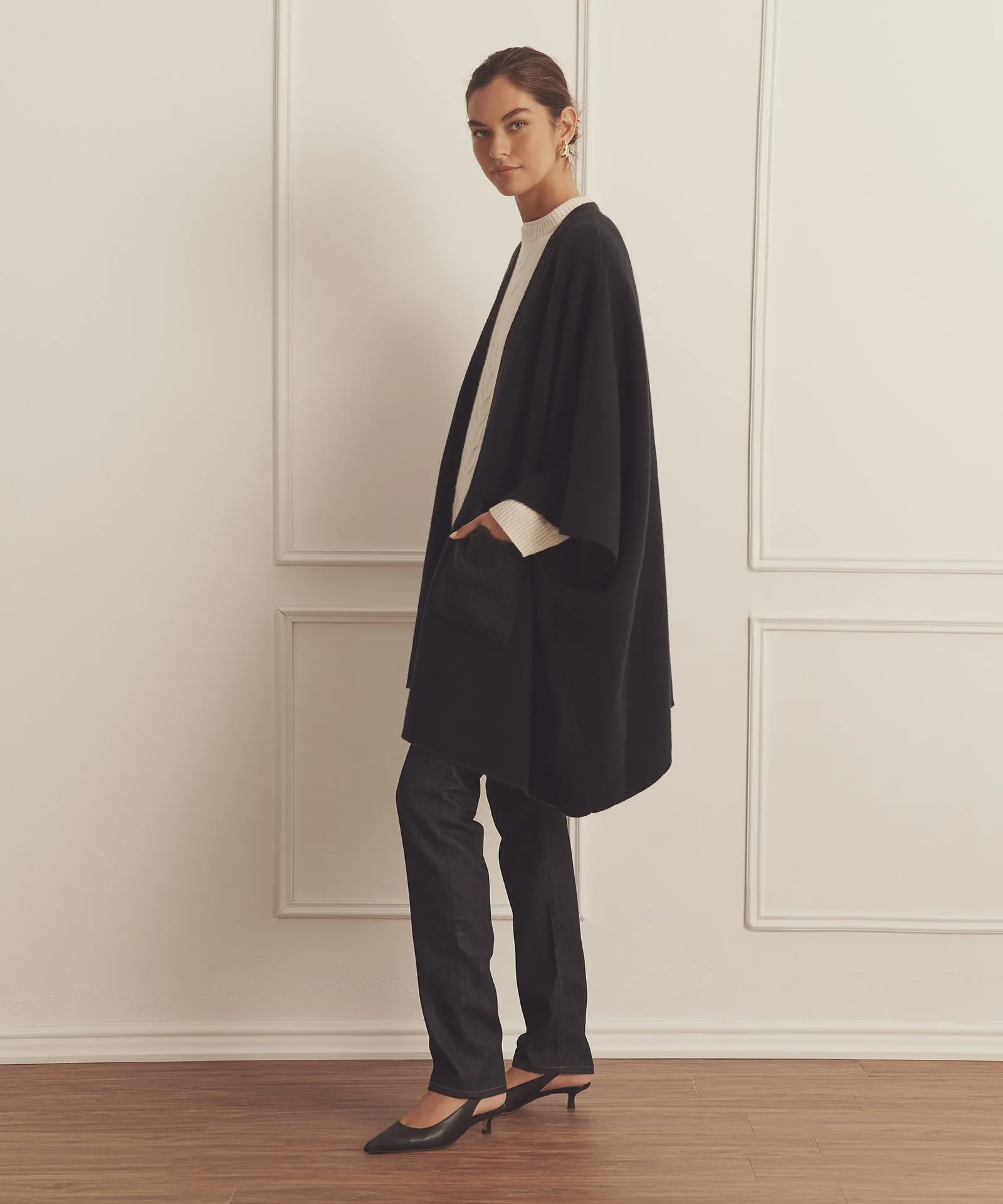 Super Luxe Cashmere Double Faced Poncho sold by NAADAM product image thumbnail 4