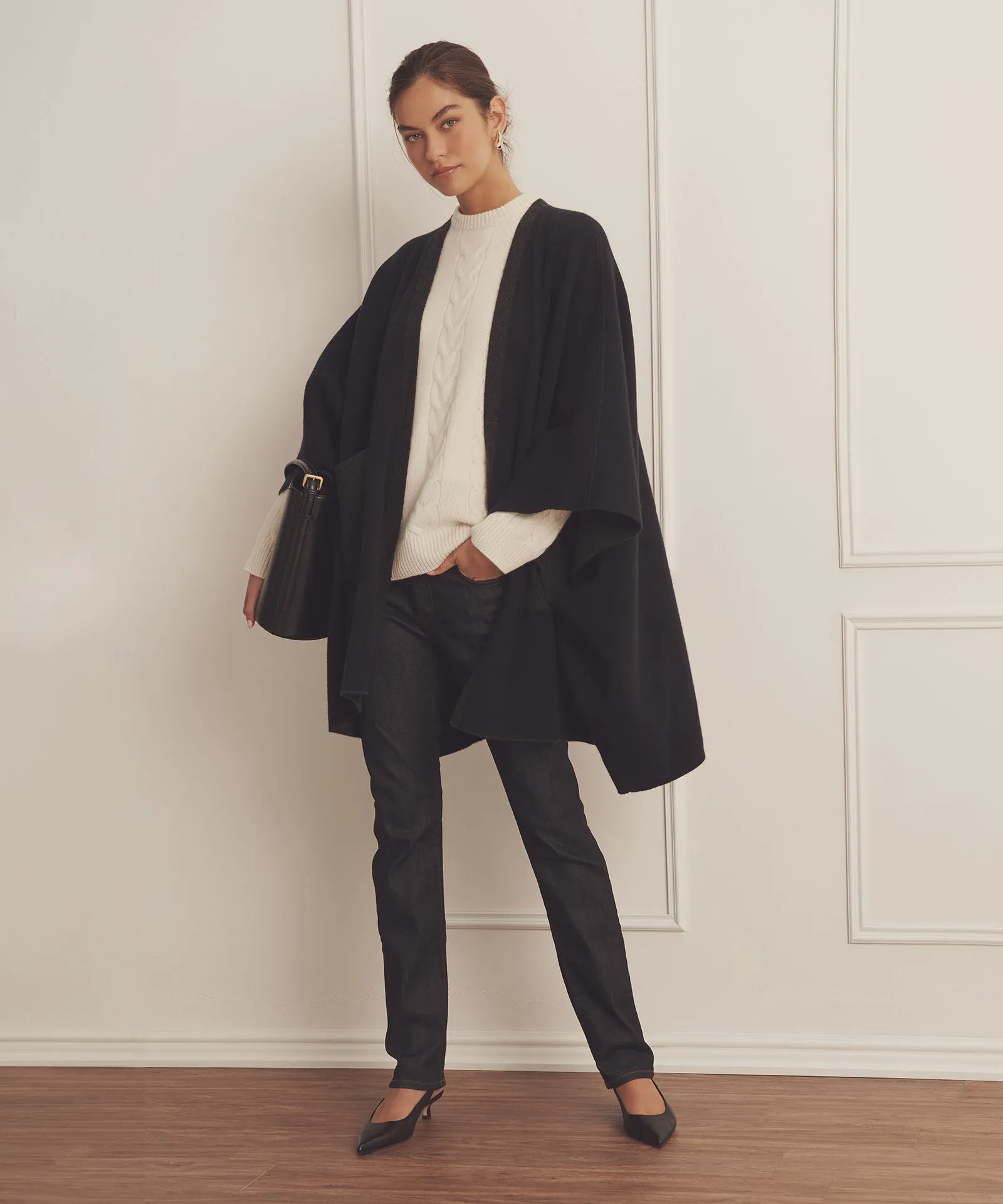 Super Luxe Cashmere Double Faced Poncho sold by NAADAM