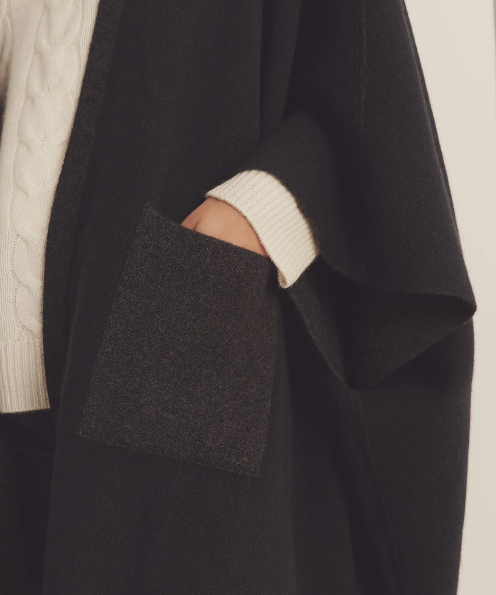 Super Luxe Cashmere Double Faced Poncho sold by NAADAM product image thumbnail 3