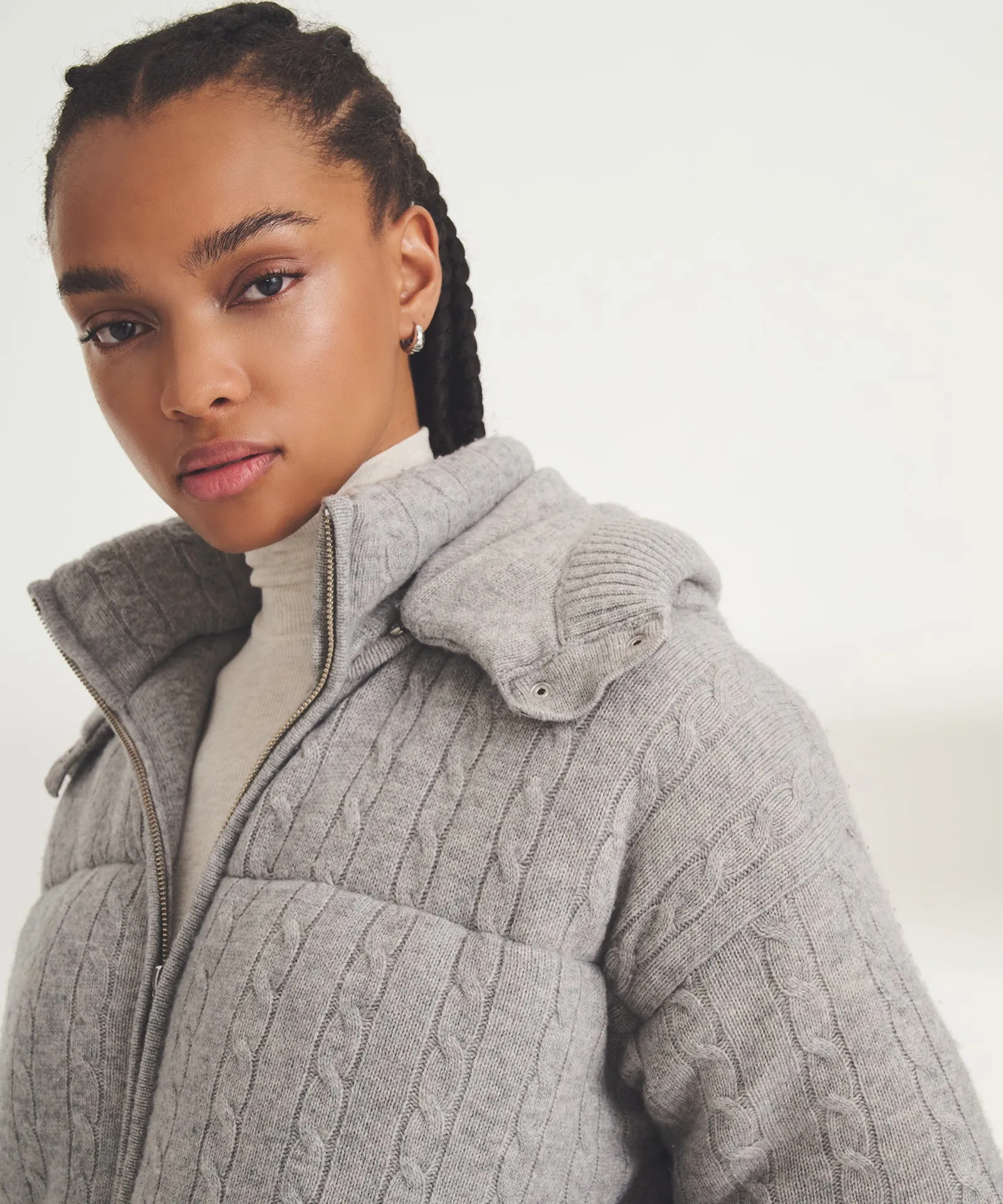 Cashmino Cable Puffer sold by Naadam product image thumbnail 4