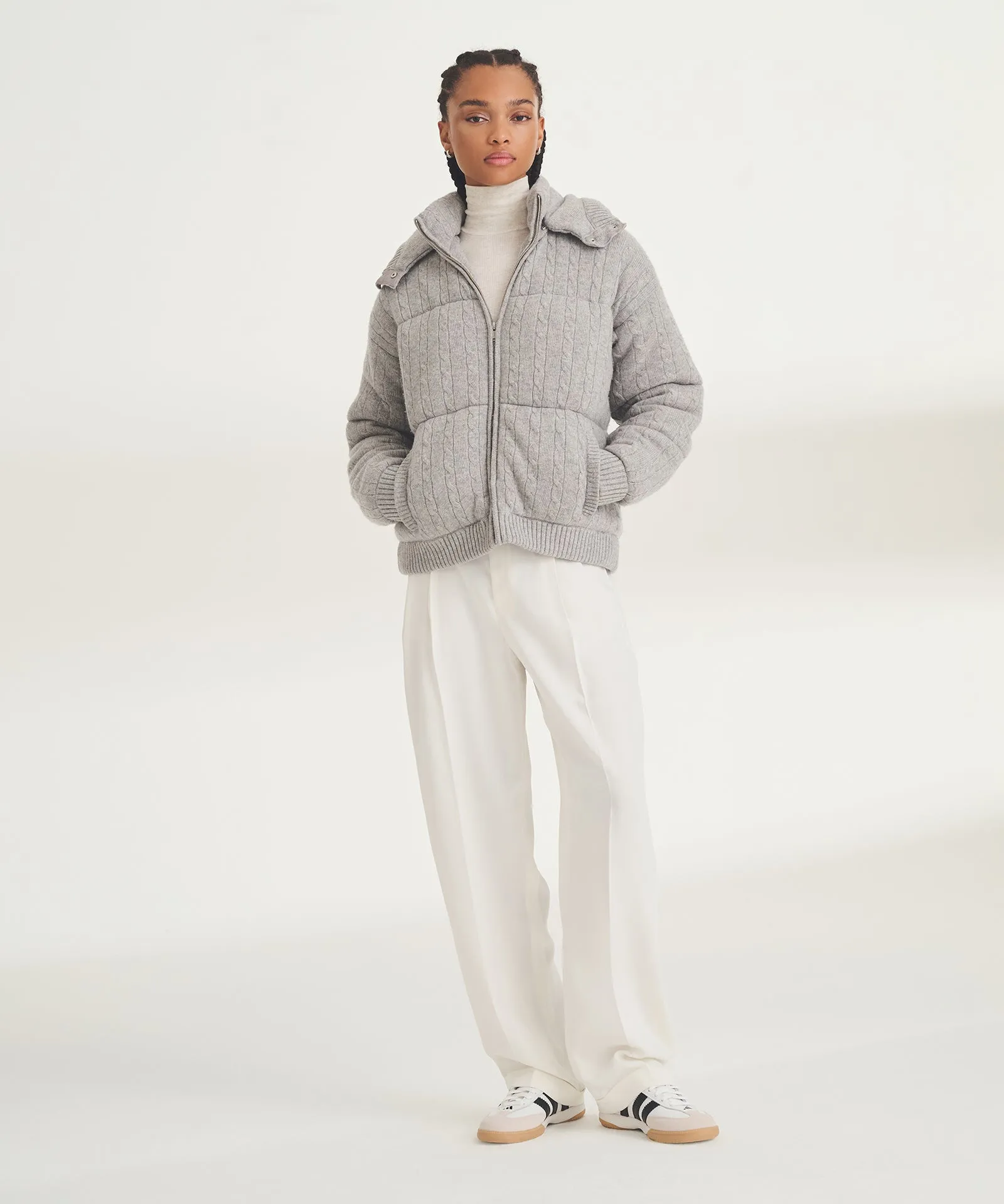 Cashmino Cable Puffer sold by Naadam product image thumbnail 2