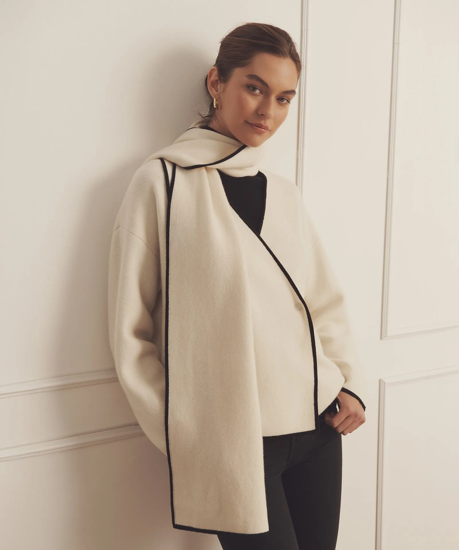 Luxe Cashmere Sweater Jacket with Scarf sold by NAADAM product image thumbnail 2