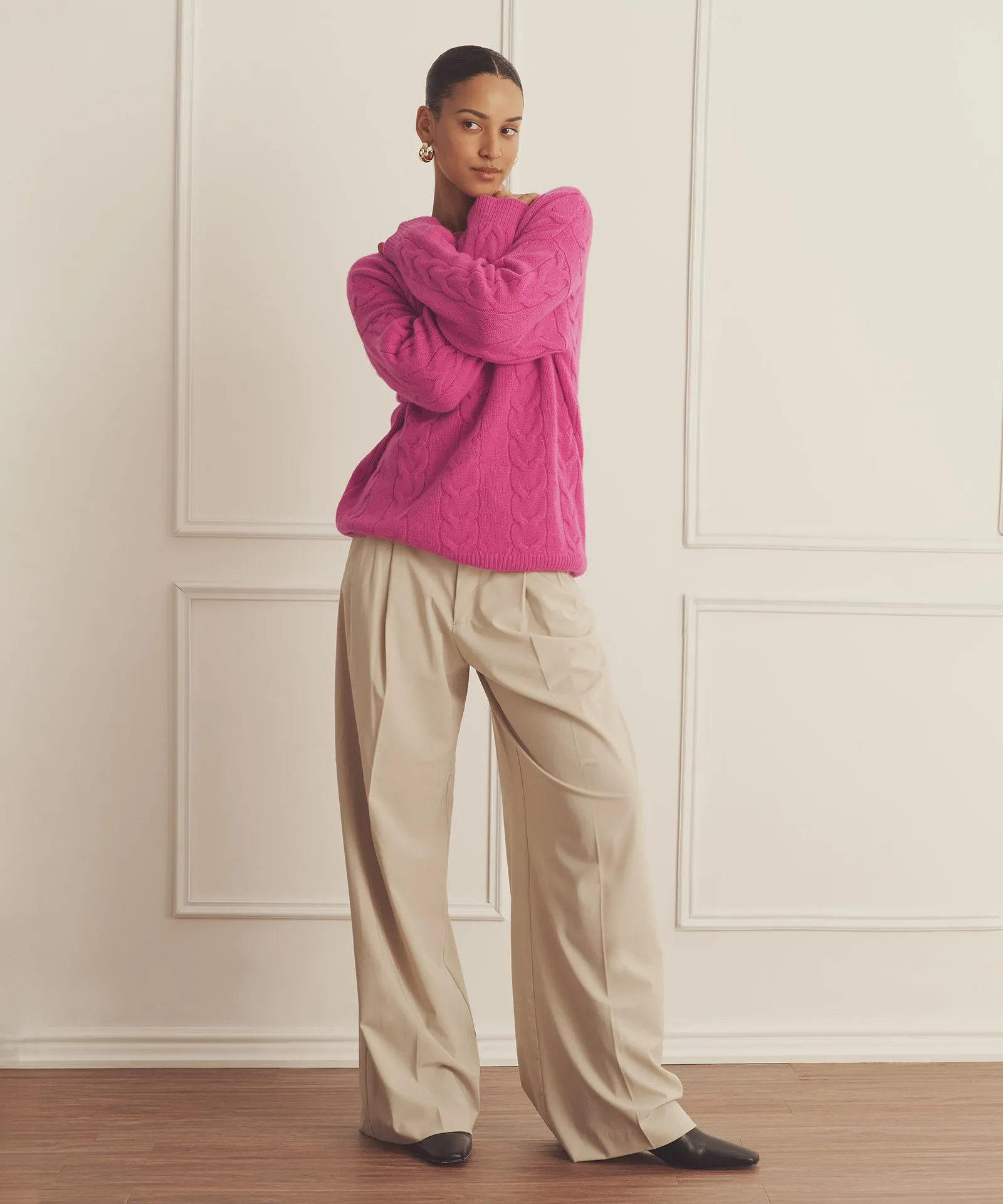 Luxe Cashmere Cable Crewneck sold by NAADAM product image thumbnail 5