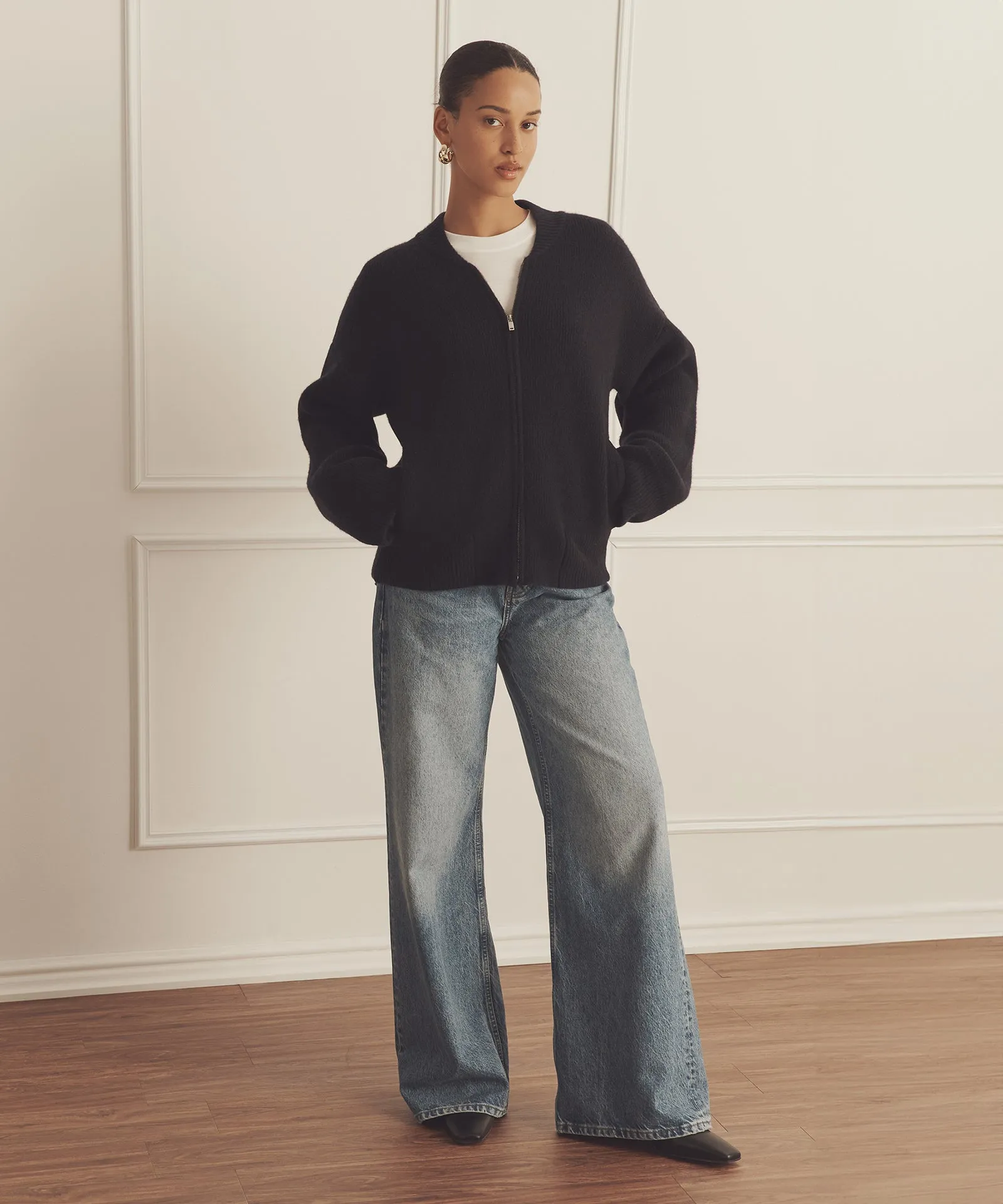 Ultra Luxe Cashmere Bomber sold by Naadam product image thumbnail 5