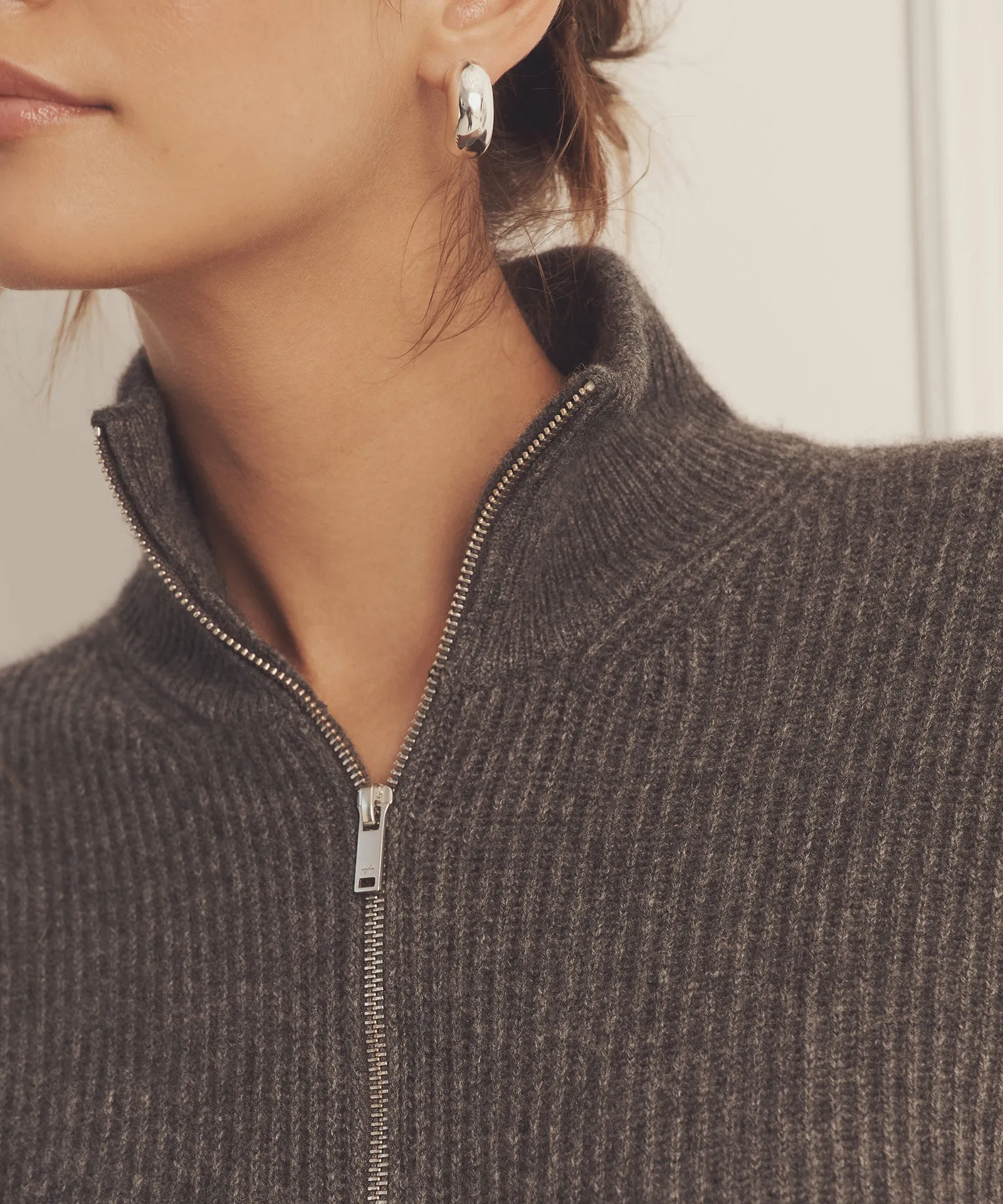 Luxe Cashmere Fisherman Quarter Zip Tunic sold by NAADAM product image thumbnail 5