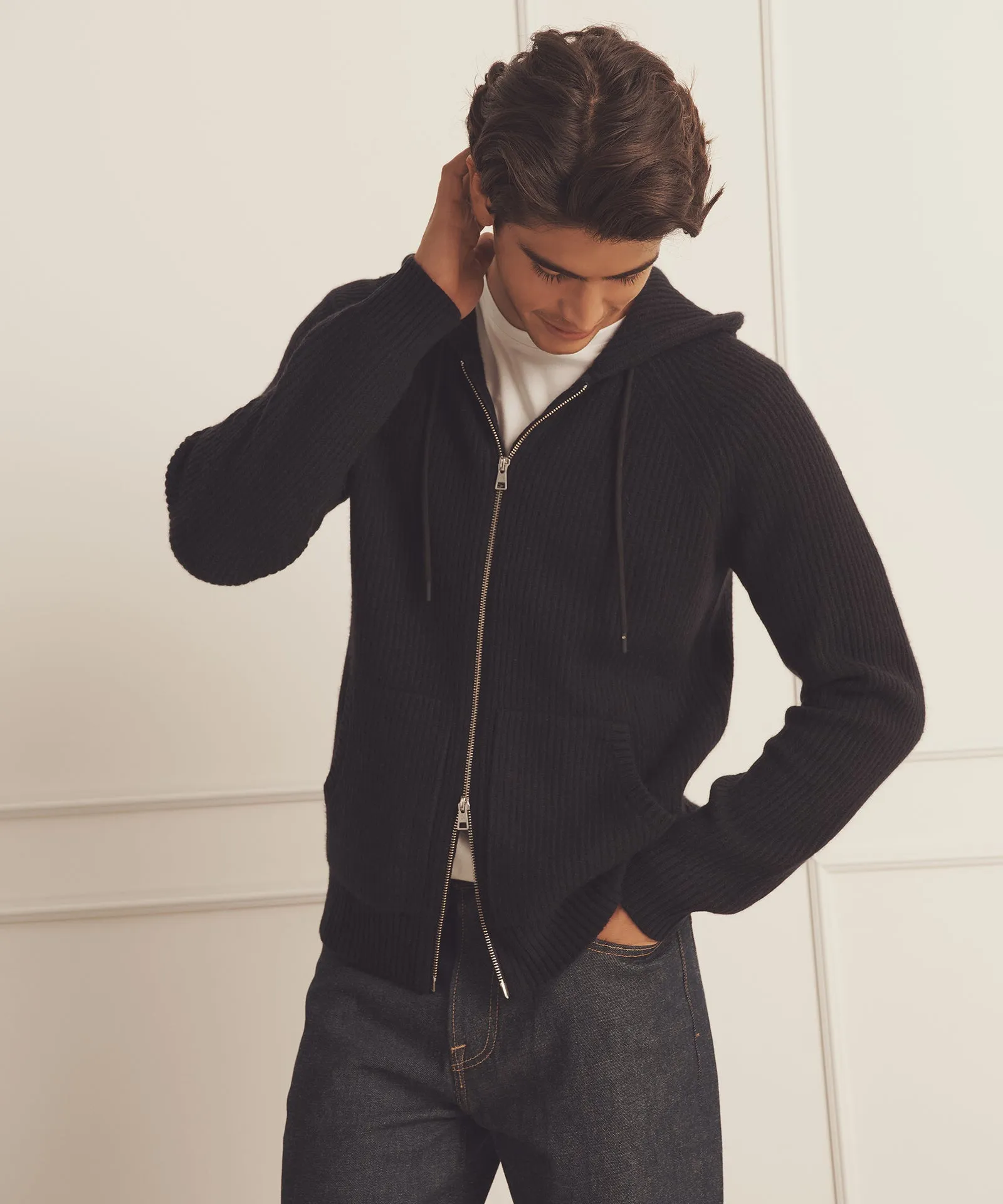 Luxe Cashmere Fisherman Zip Hoodie sold by Naadam product image thumbnail 2