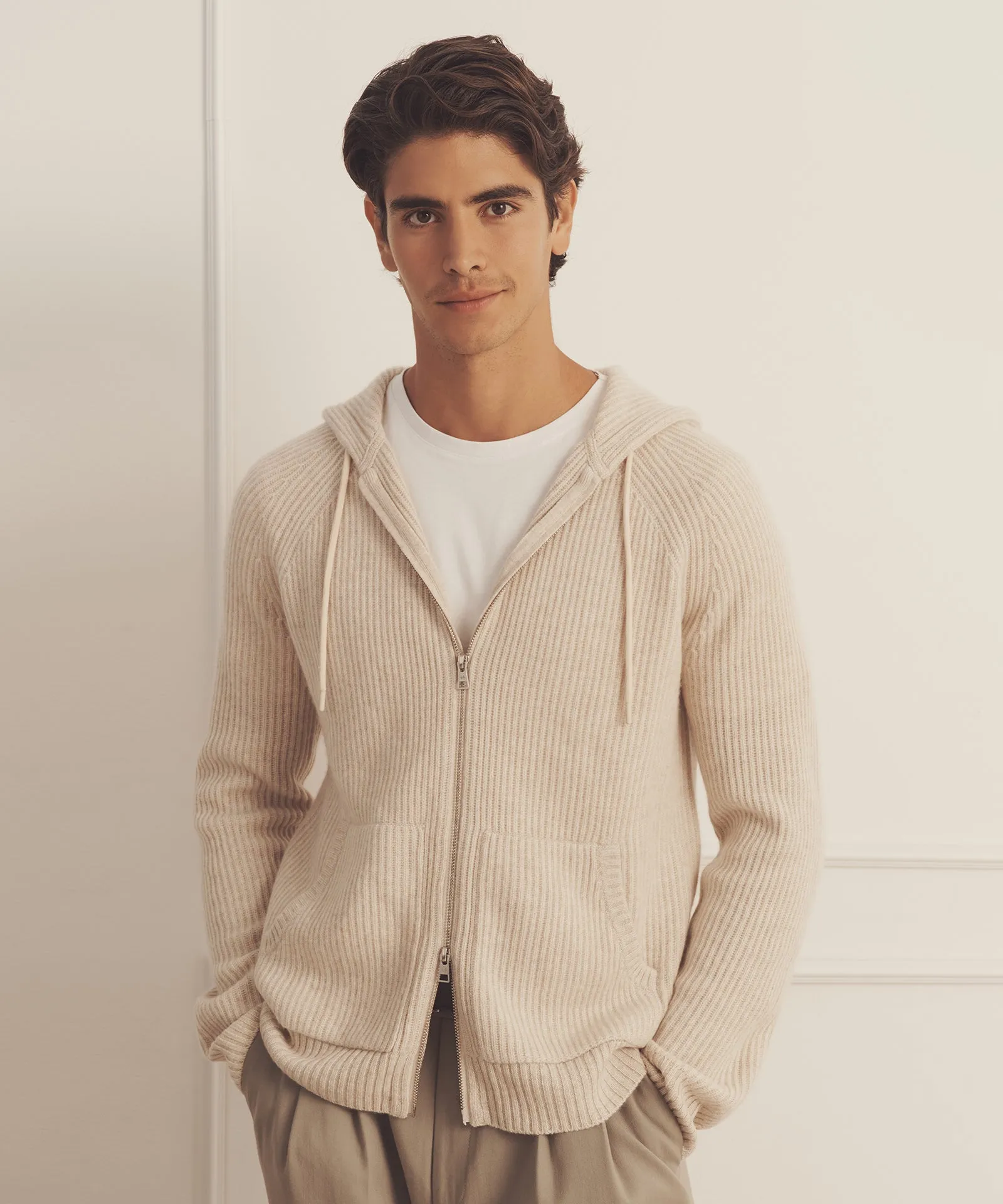 Luxe Cashmere Fisherman Zip Hoodie sold by Naadam