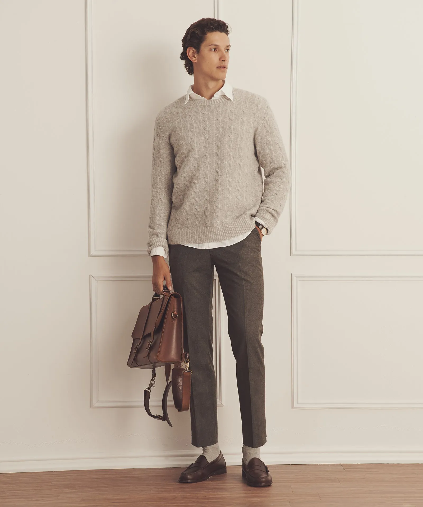 Luxe Cashmere Cable Crewneck sold by Naadam product image thumbnail 2