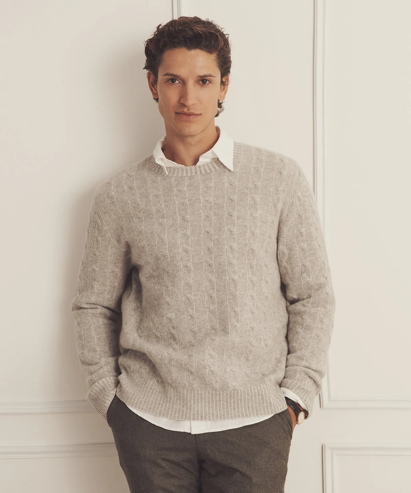 Luxe Cashmere Cable Crewneck sold by Naadam