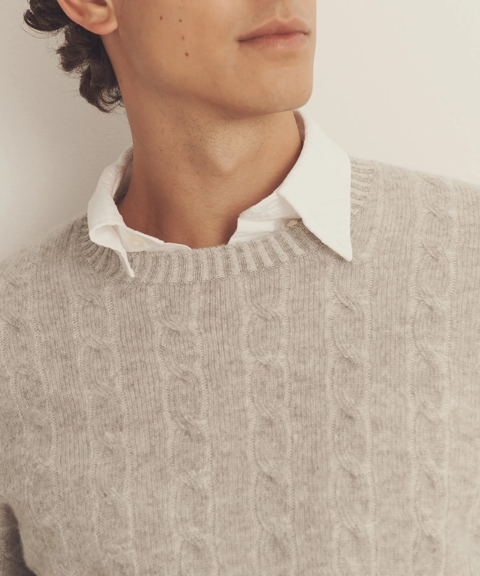 Luxe Cashmere Cable Crewneck sold by Naadam product image thumbnail 3