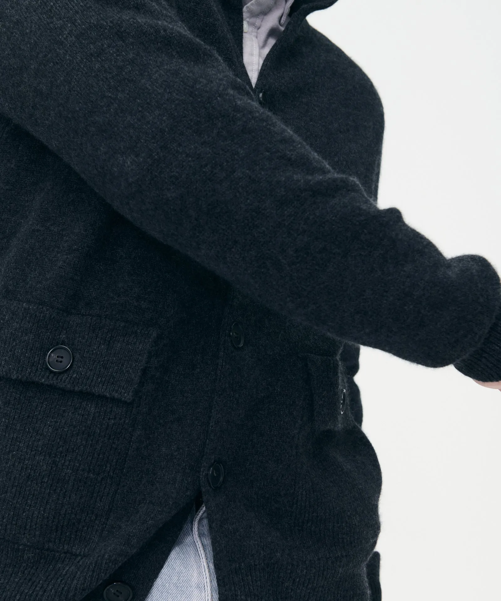 Luxe Cashmere High Neck Cardigan sold by Naadam product image thumbnail 5