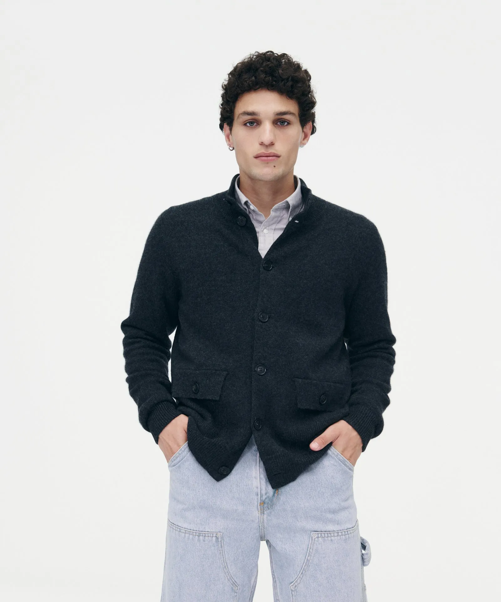 Luxe Cashmere High Neck Cardigan sold by Naadam product image thumbnail 2