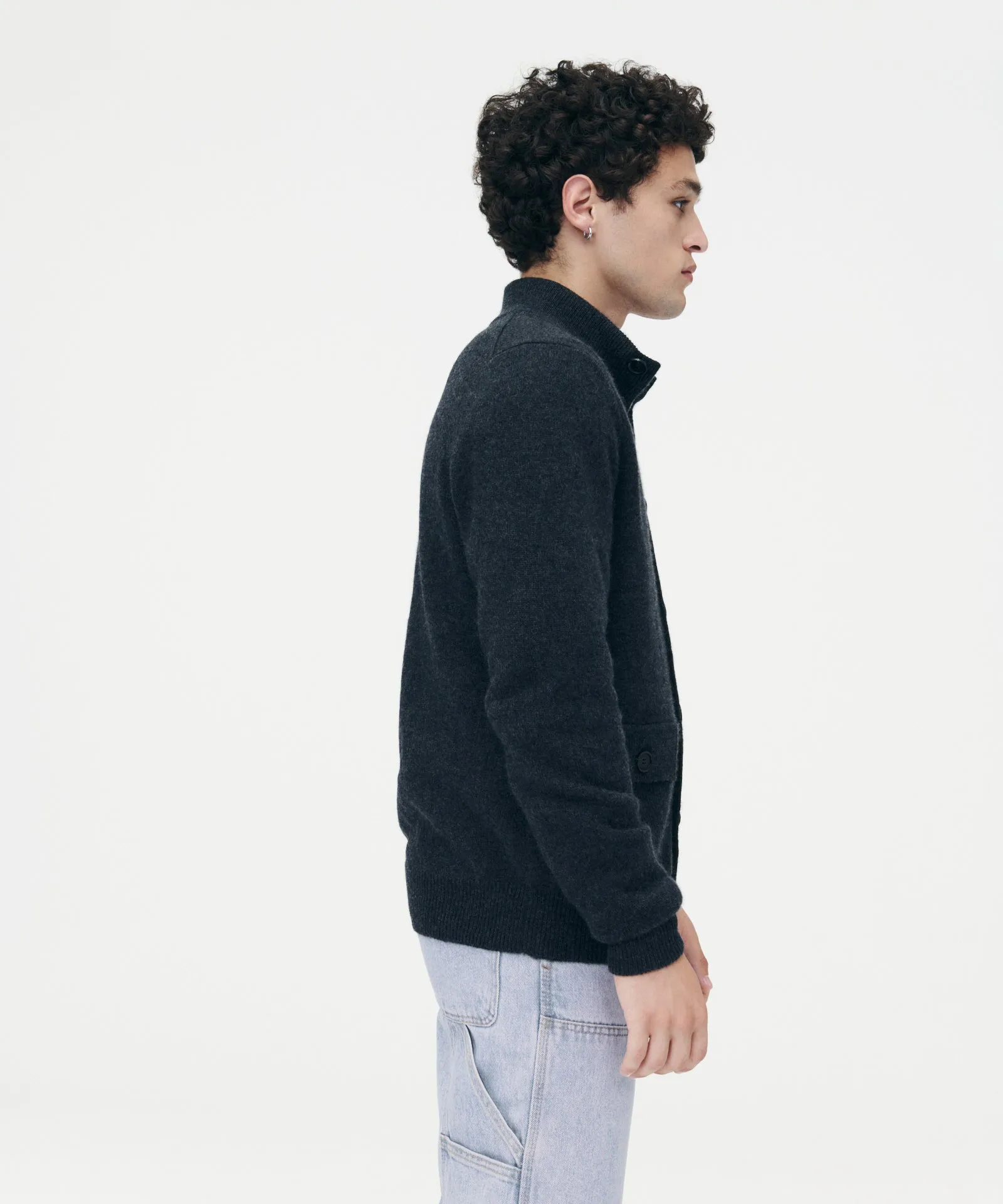 Luxe Cashmere High Neck Cardigan sold by Naadam product image thumbnail 4