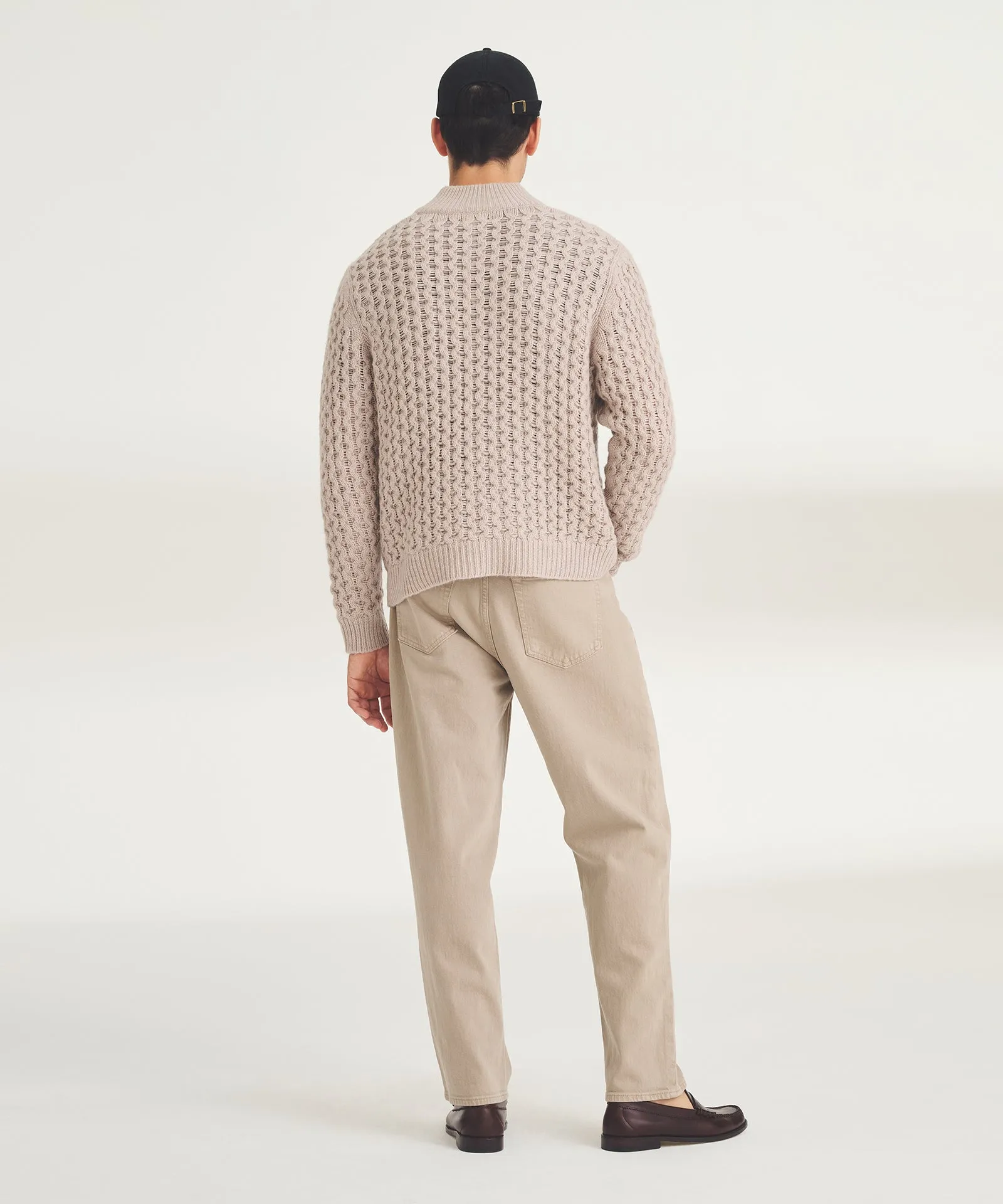 Cashmino Honeycomb High Neck Henley sold by Naadam product image thumbnail 5