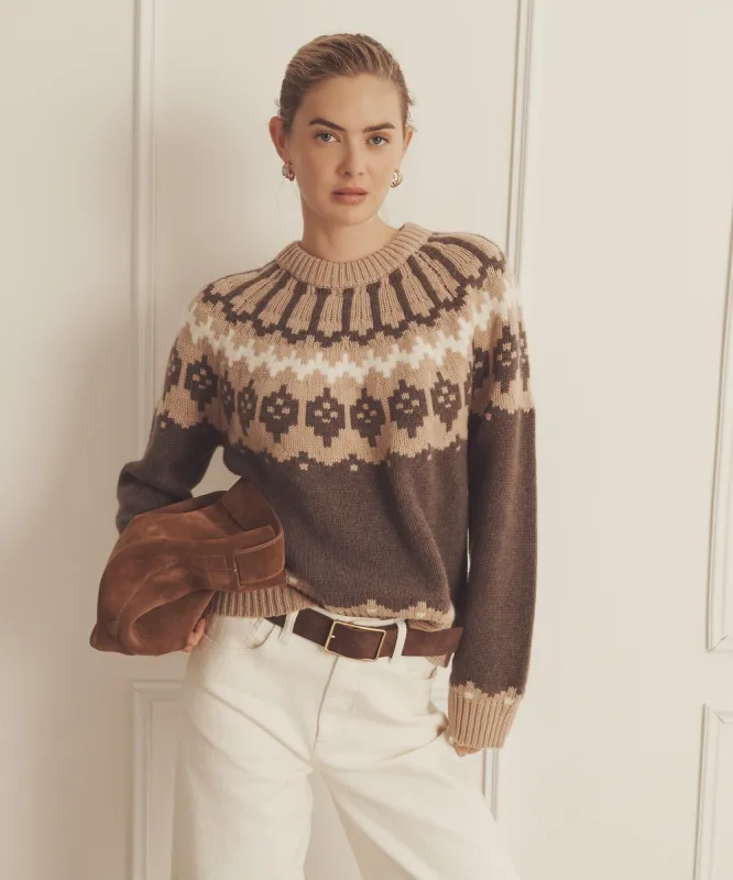 Super Luxe Cashmere Fair Isle Crewneck sold by NAADAM