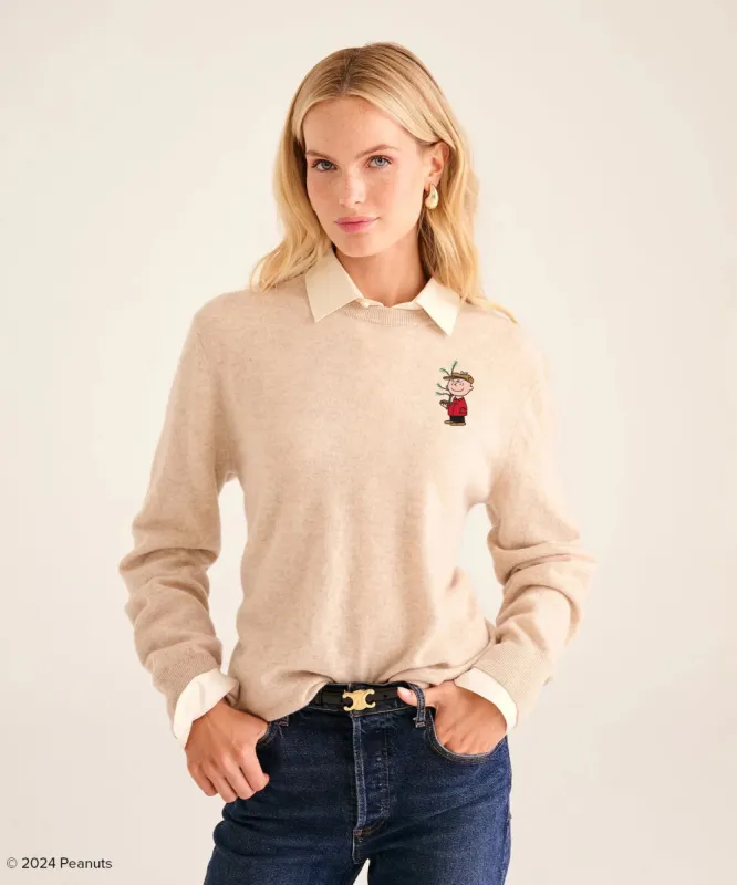 Women's Charlie Brown Christmas Tree Cashmere Sweater sold by Naadam