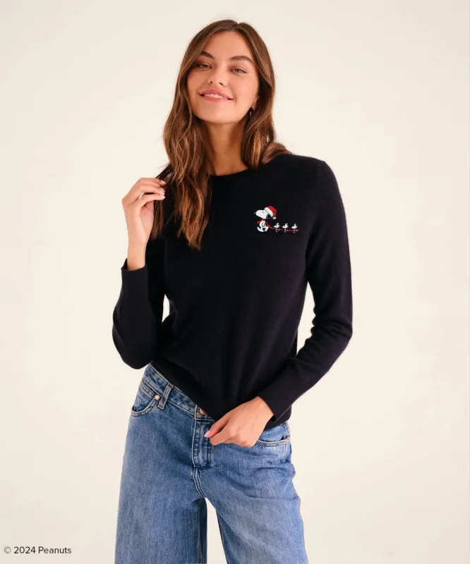 Women's Festive Cashmere Snoopy Sweater sold by Naadam