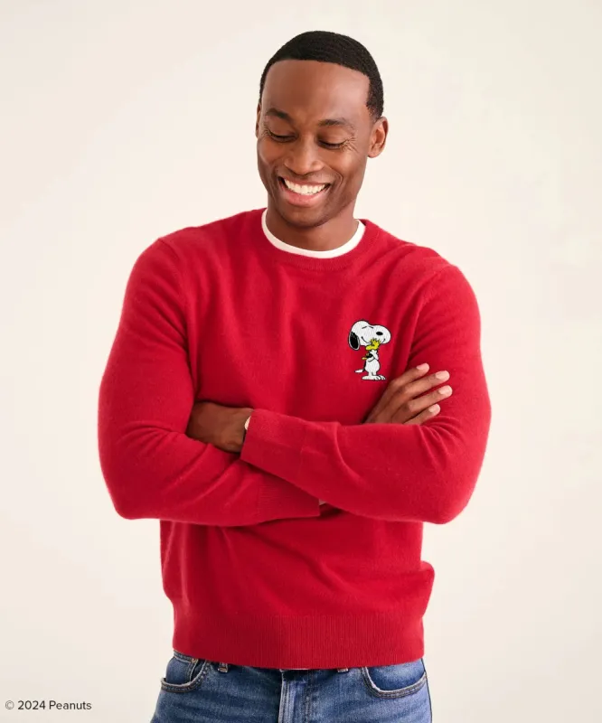 Men's Peanuts Holiday Hug Cashmere Sweater sold by Naadam