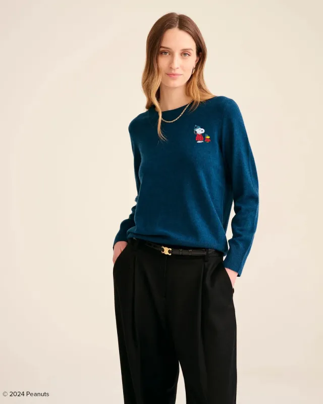 Women's Puffer Snoopy & Woodstock Cashmere Sweater sold by NAADAM