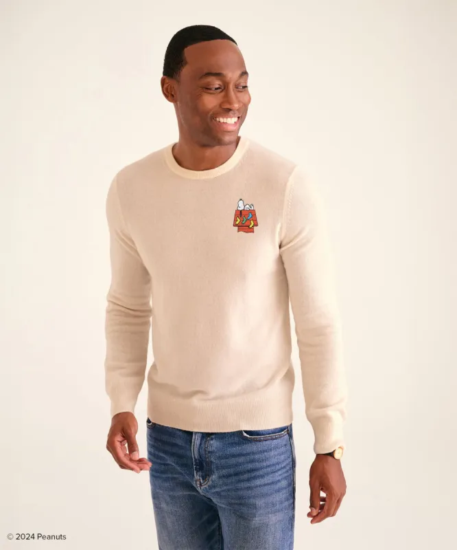 Men's Snoopy Holiday Dog House Cashmere Sweater sold by Naadam