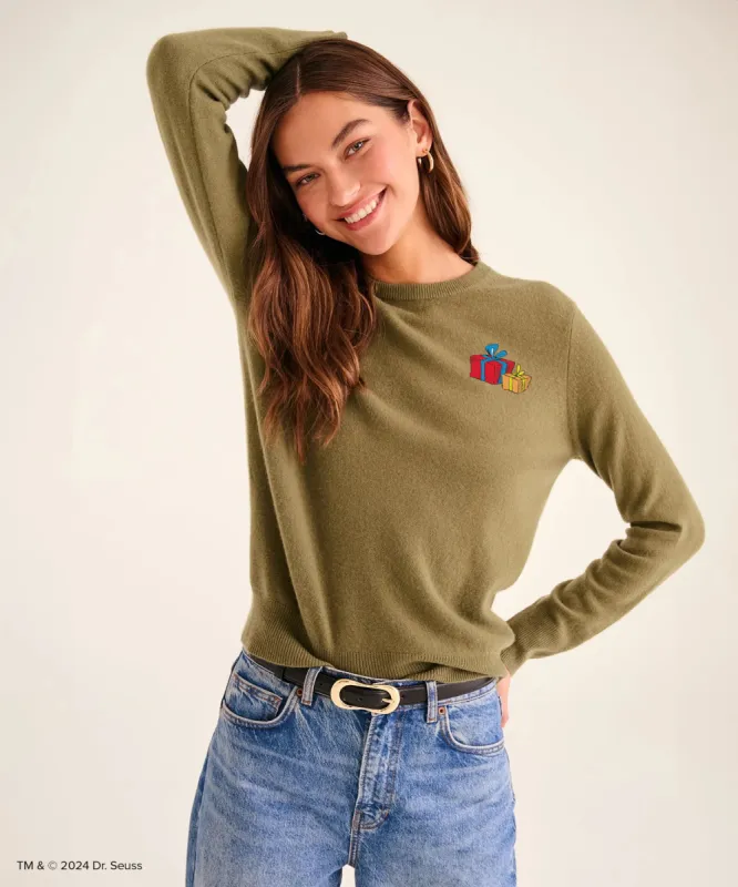 Women's Dr. Seuss The Grinch Holiday Gifts Cashmere Sweater sold by Naadam