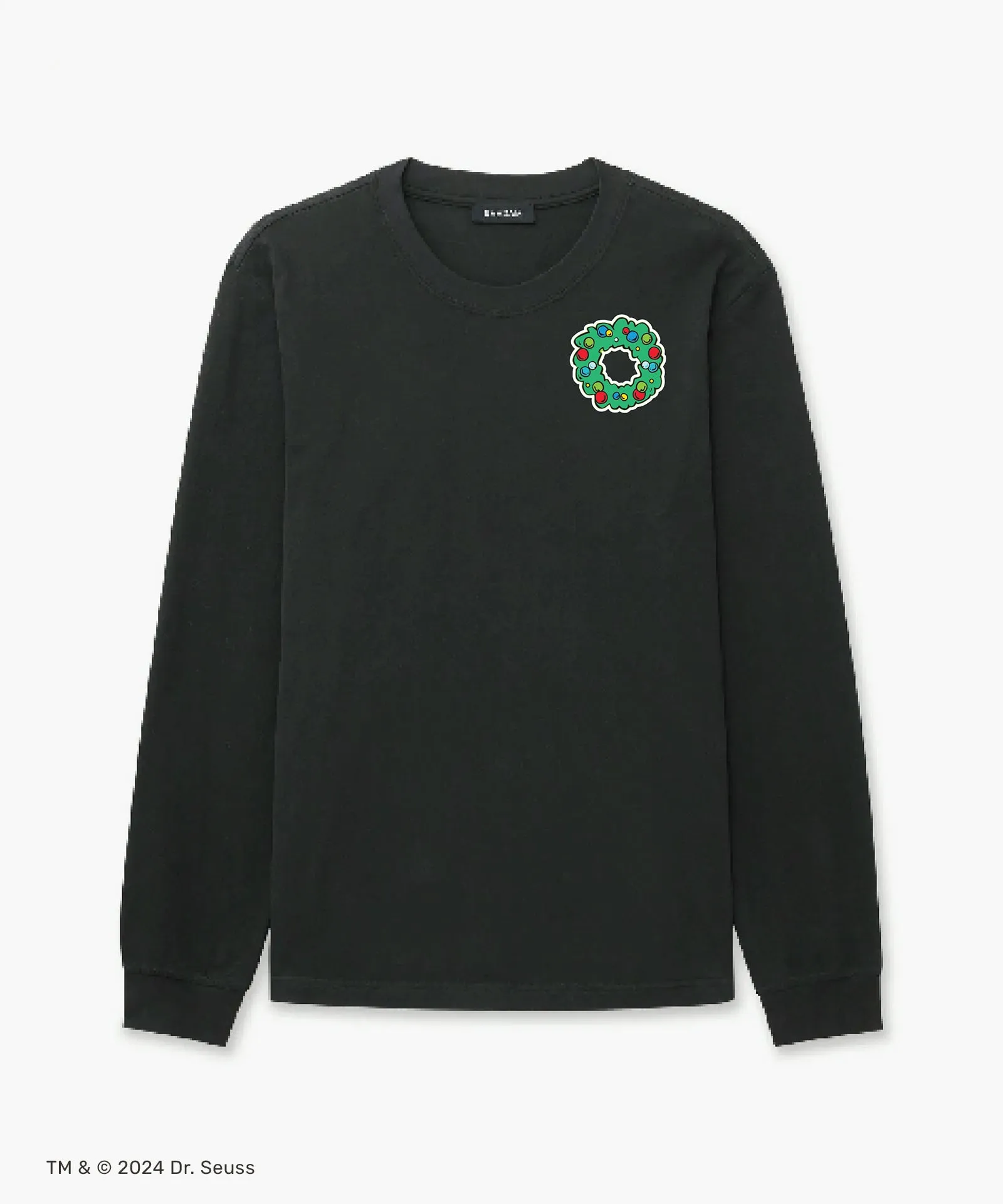 Men's Dr. Seuss The Grinch Holiday Wreath Long Sleeve Tee sold by Naadam product image thumbnail 3