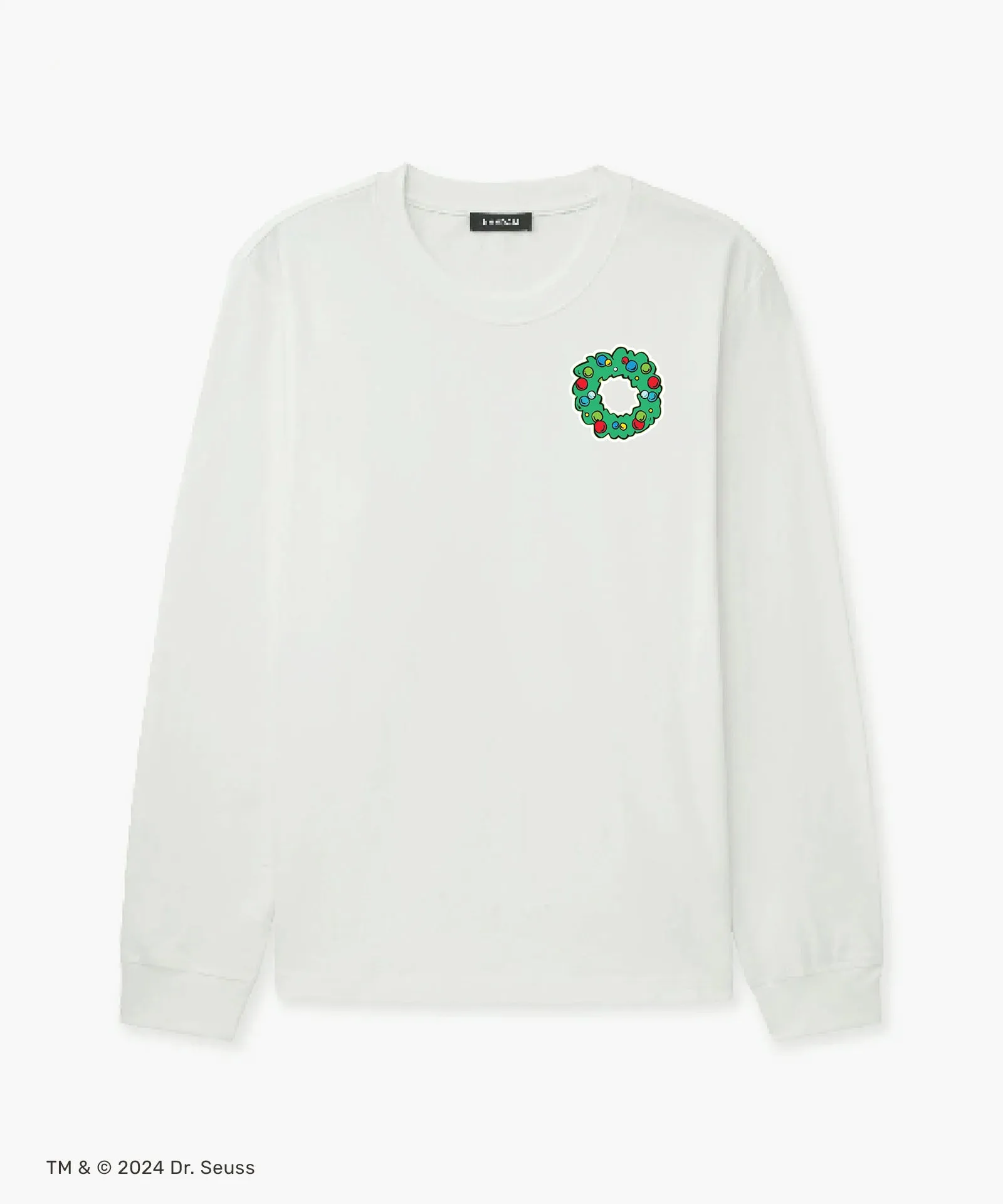 Men's Dr. Seuss The Grinch Holiday Wreath Long Sleeve Tee sold by Naadam product image thumbnail 4