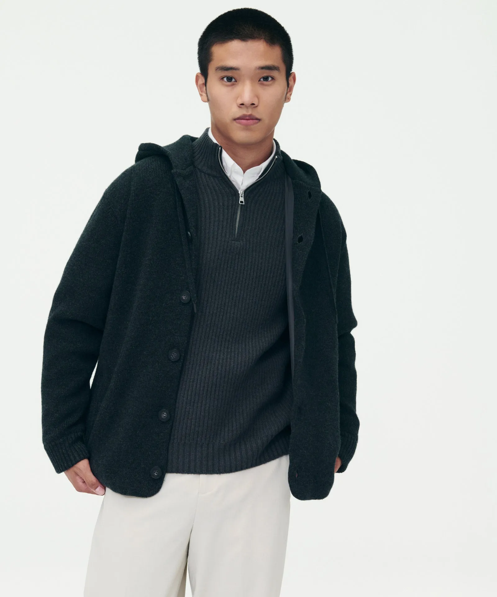 Luxe Merino Lined Hooded Jacket sold by Naadam product image thumbnail 2