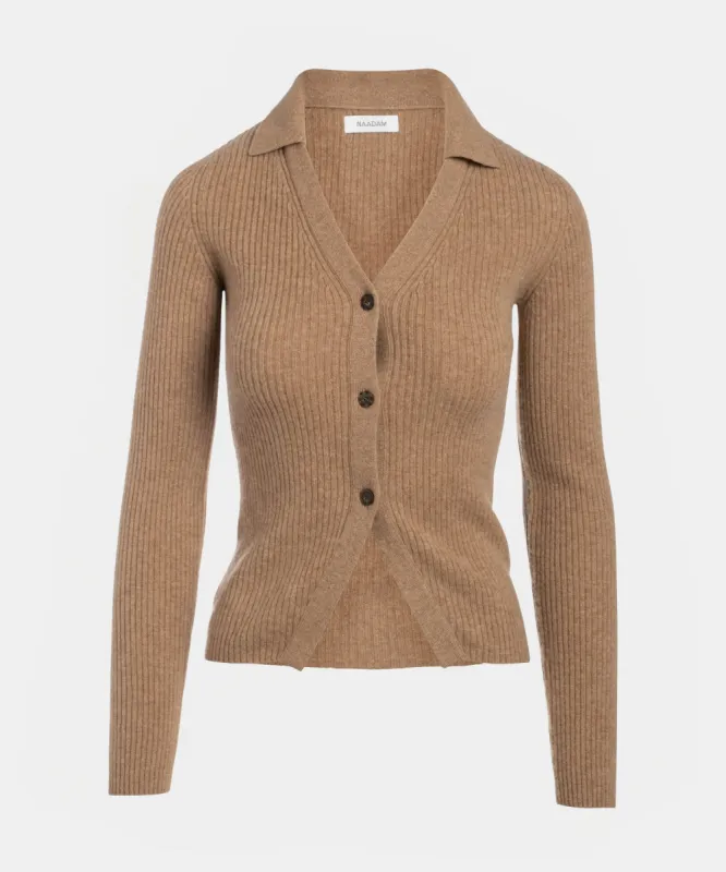 Cashmere Ribbed Collared Cardigan sold by Naadam