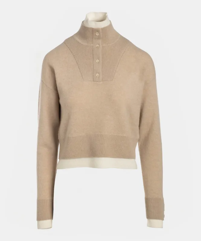 Cashmino Layered Quarter Button Down sold by Naadam