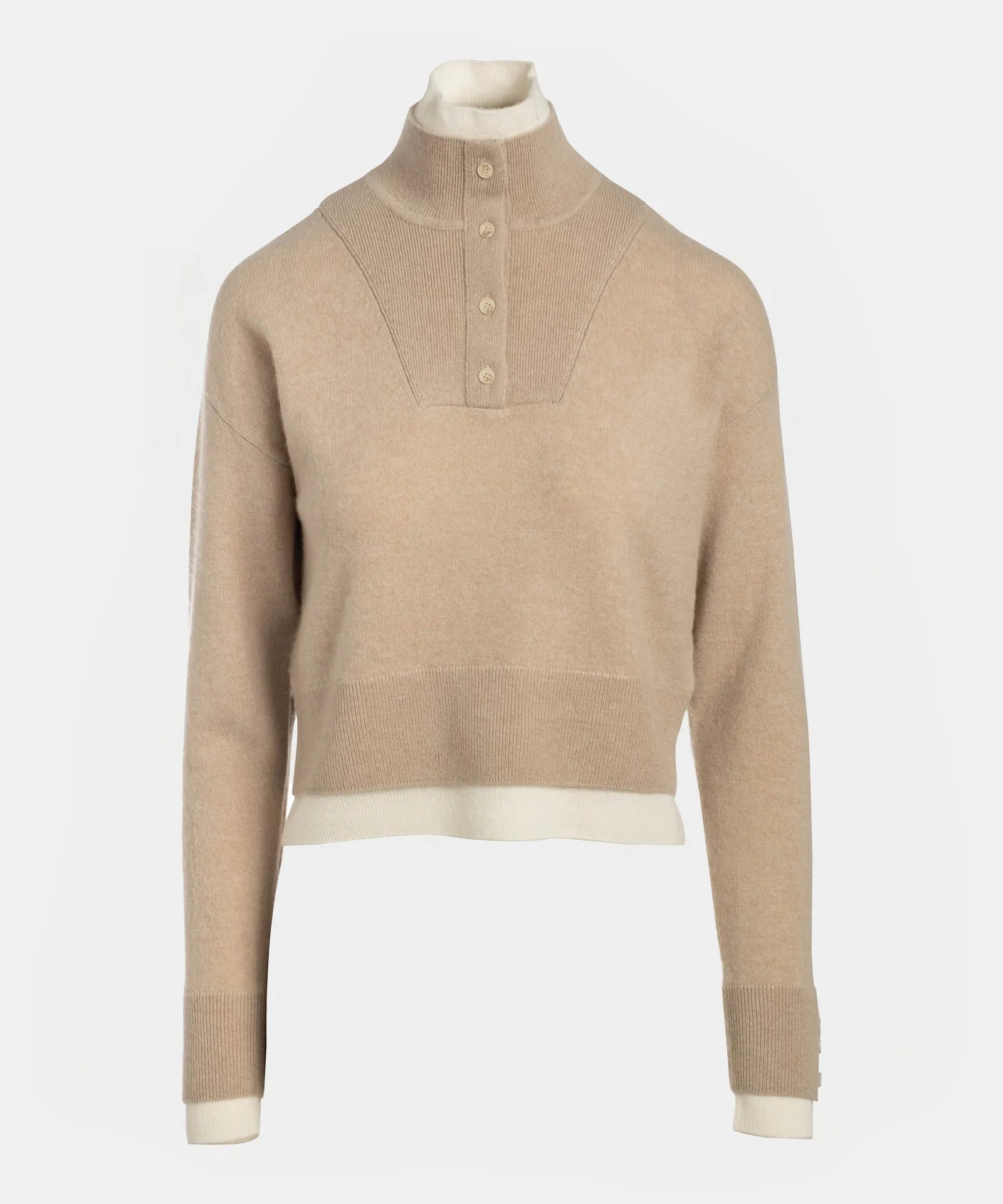 Cashmino Layered Quarter Button Down sold by Naadam