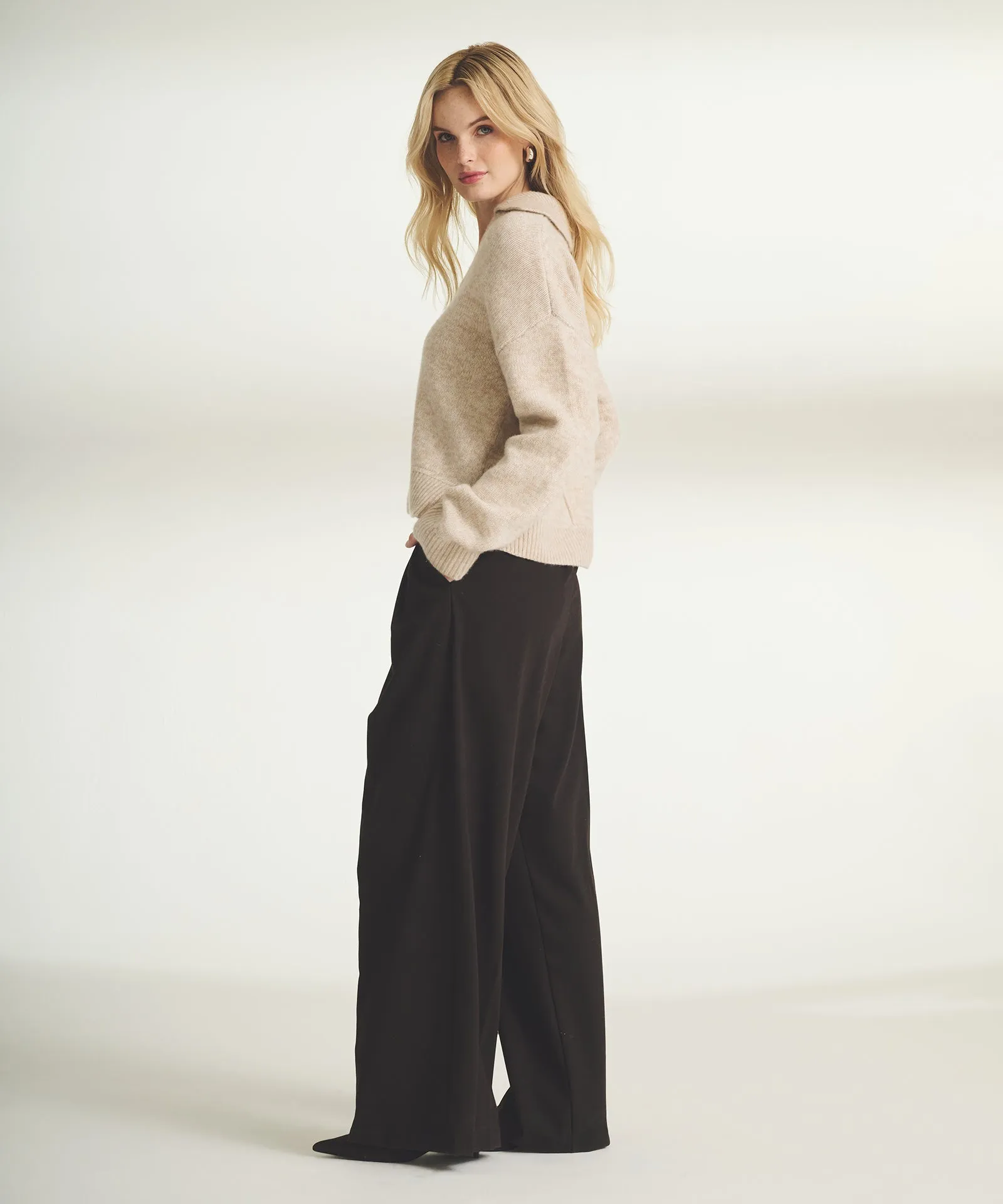 Super Luxe Cashmere Marled Polo sold by Naadam product image thumbnail 3