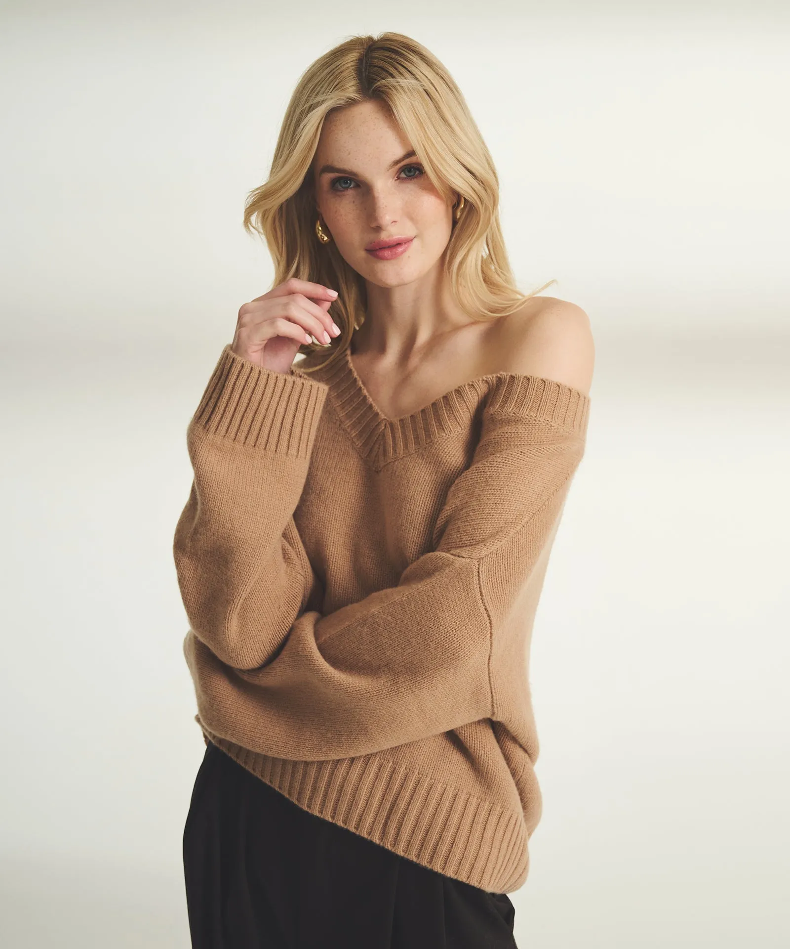 Luxe V-Neck Sweater sold by Naadam product image thumbnail 3