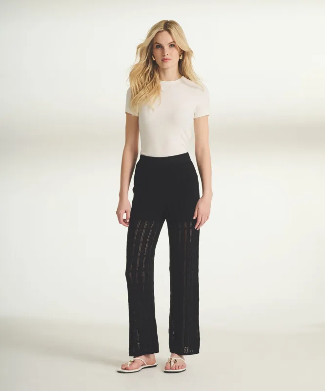 Silk Blend Pointelle Cropped Pant sold by Naadam