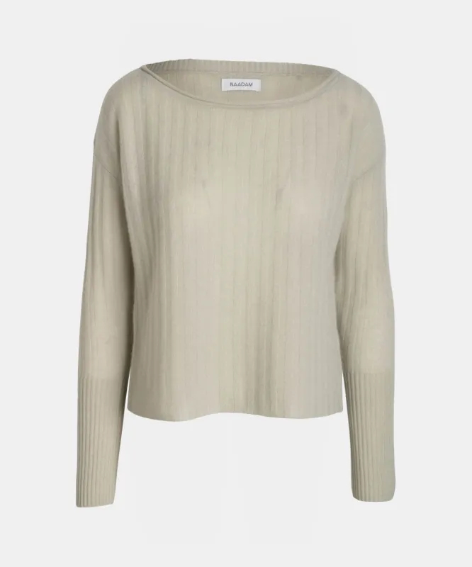 Lightweight Cashmere Rib Boatneck Sweater sold by Naadam