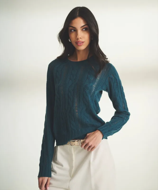 Open Cable Crewneck sold by Naadam