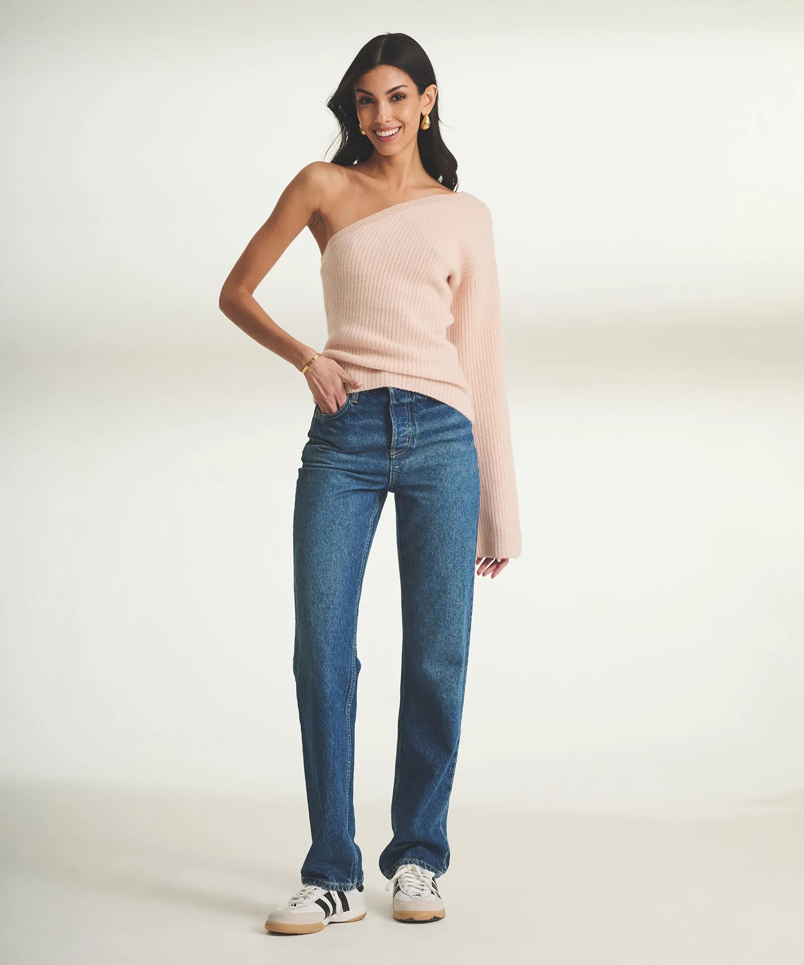 Cashmere Ribbed Asymmetrical Top sold by NAADAM product image thumbnail 2