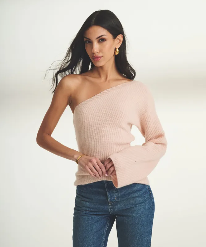 Cashmere Ribbed Asymmetrical Top sold by NAADAM