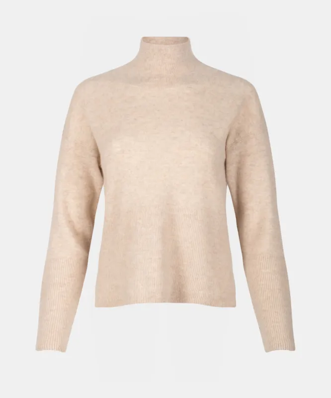 Cashmere Drop Shoulder High-Lo Turtleneck Pullover sold by Naadam