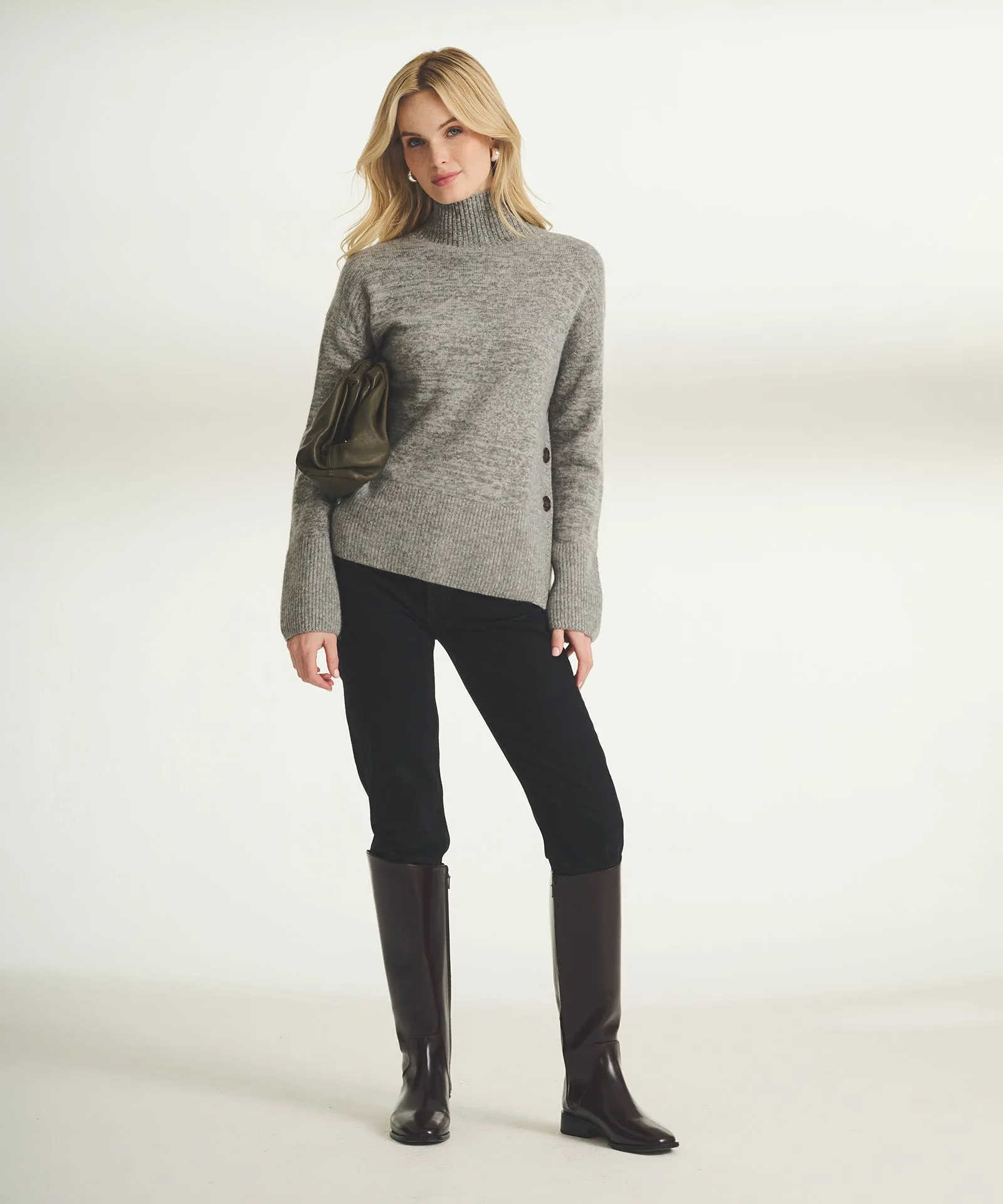 Cashmere Side-Button Turtleneck sold by Naadam product image thumbnail 2