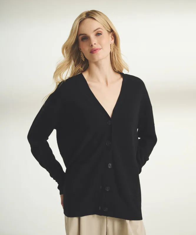 Cashmere Drop Shoulder V-Neck Cardigan sold by NAADAM
