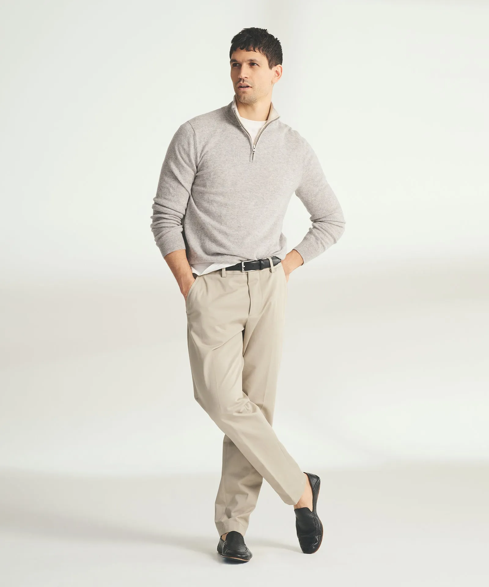 Signature Cashmere Color Blocked Quarter Zip sold by NAADAM product image thumbnail 3