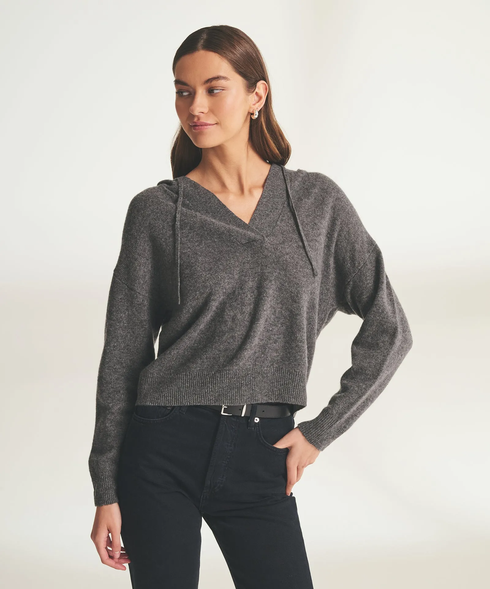 Lightweight Cashmere Open Neck Hoodie sold by Naadam product image thumbnail 2